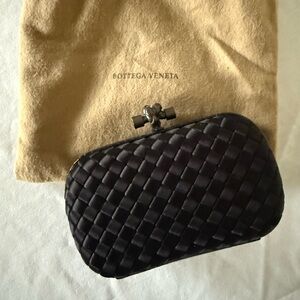 Bottega Veneta Black Woven Clutch